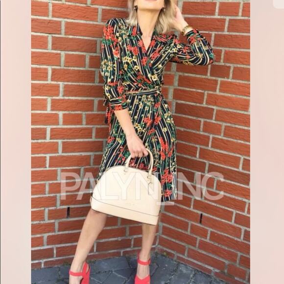 Zara floral stripe wrap dress size XS - Picture 5 of 12